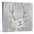 thumbnail image 1 of Global Gallery's 'Antlers and Poppies I Sq' by Elyse DeNeige Stretched Canvas Wall Art, 1 of 4