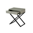 thumbnail image 3 of Koda Taupe Gray Engineered Wood Side Table Nightstand with Glass Top, 3 of 6