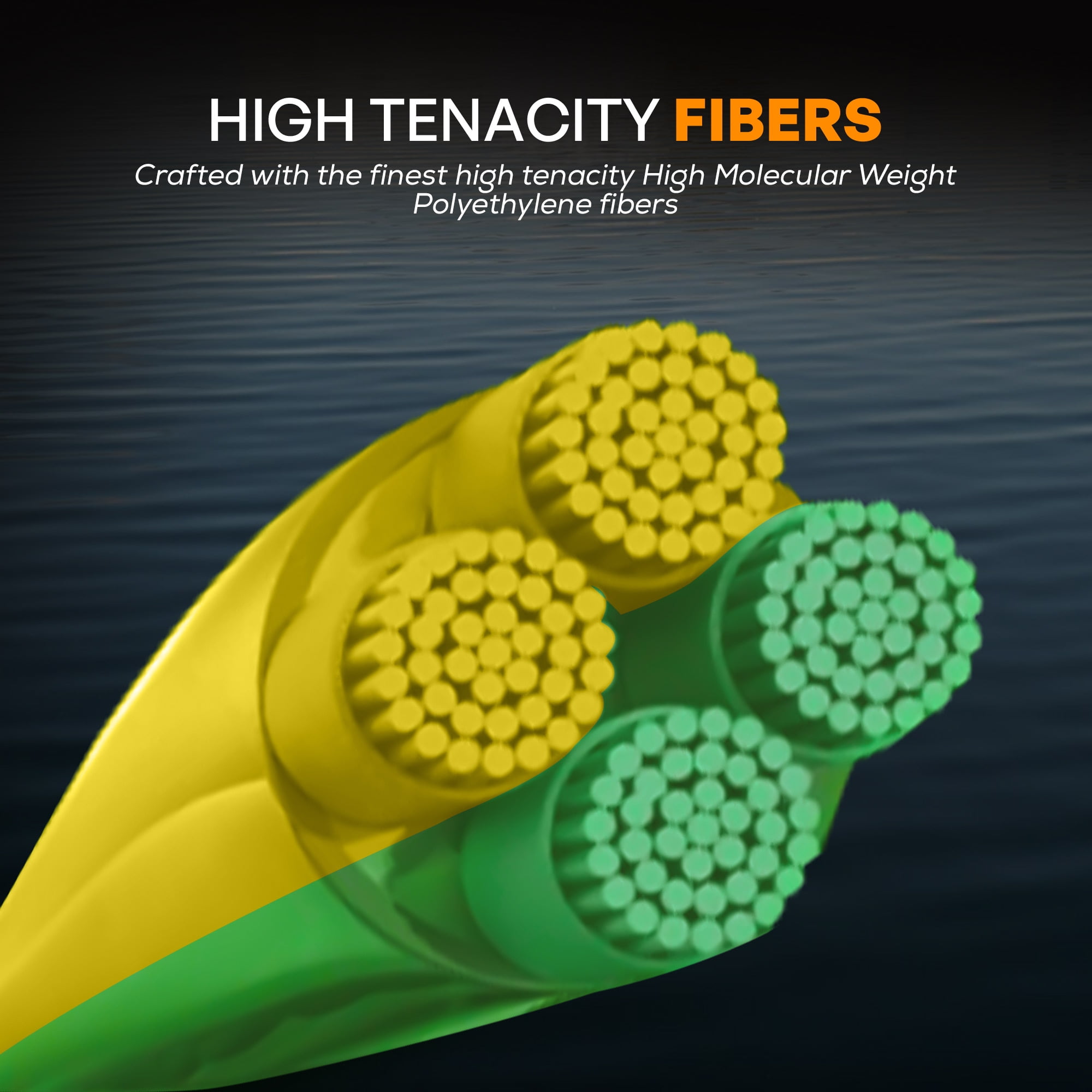 FINS Braids Crappie Ultra-Strong Thin Braided Fishing Line for Crappie, Yellow 8 lb 500 Yds