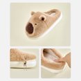 thumbnail image 4 of Pantuflas Carpincho Felpa Peludos Cómodas Antideslizantes para Hombres Mujeres (Caqui 42-43), 4 of 9