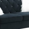 thumbnail image 4 of 77 Inches Nailhead Trim Velvet Loveseat with Crystal Tufting, Black- Saltoro Sherpi, 4 of 5