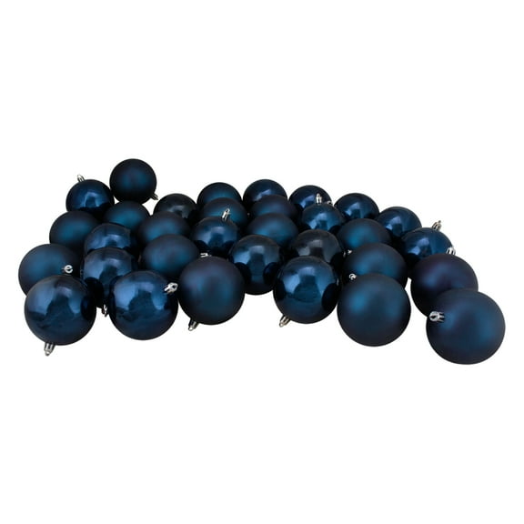 Northlight Shatterproof 2-Finish Christmas Ball Ornaments - 2.5" (63mm) - Sapphire Blue - 60ct