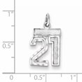thumbnail image 2 of Sterling Silver Rhodium-Plated Diamond-Cut #21 Charm (20 X 14) Made In United States qsn21, 2 of 2