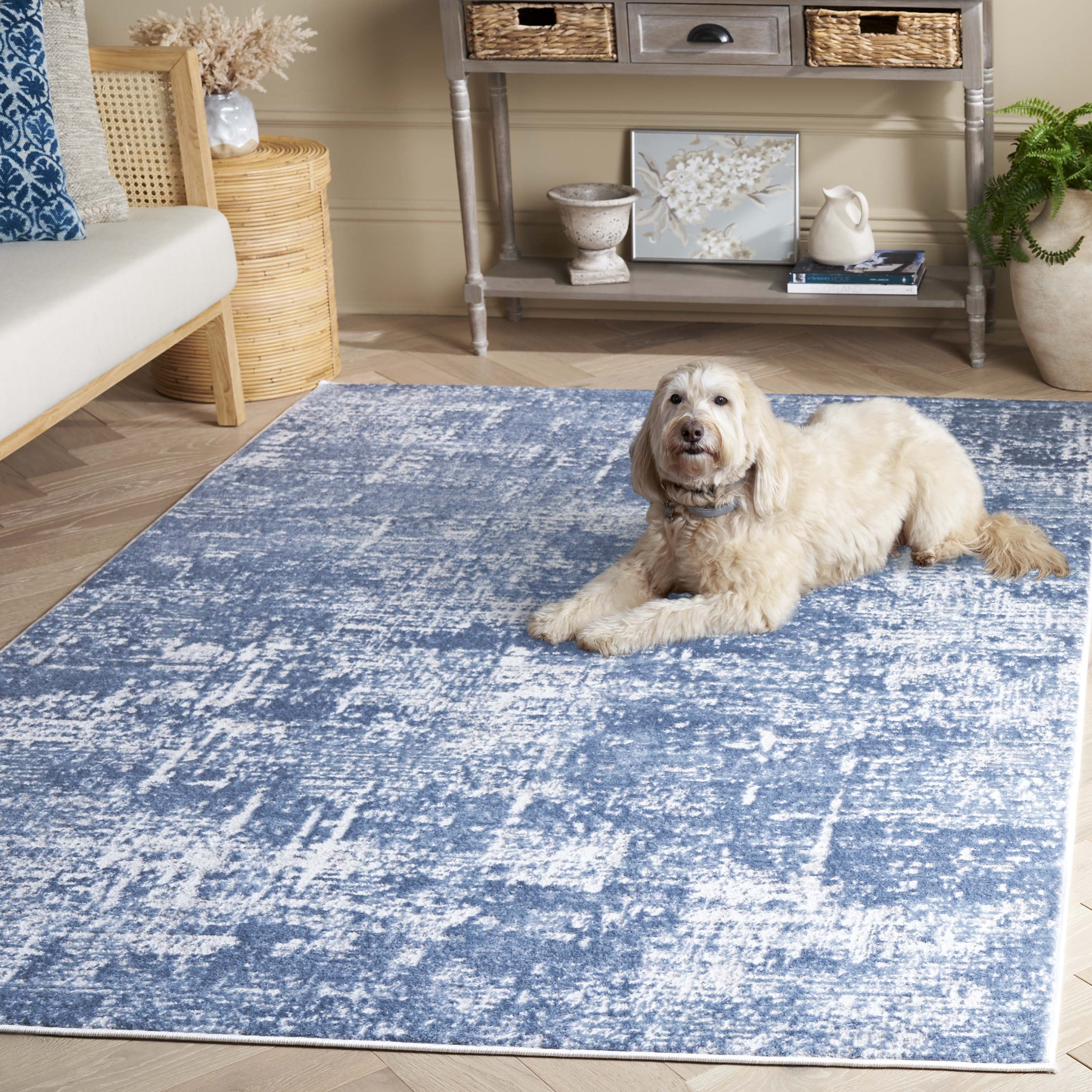 Safavieh Amelia Ian Abstract Area Rug, Ivory/Steel Blue, 6' x 8'