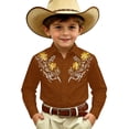 thumbnail image 4 of JAJAHO Boys Western Cowboy Shirts Long Sleeve Floral Retro Style Button Down Collared Shirts For Kids 4-13Y Stylish Tops, 4 of 4