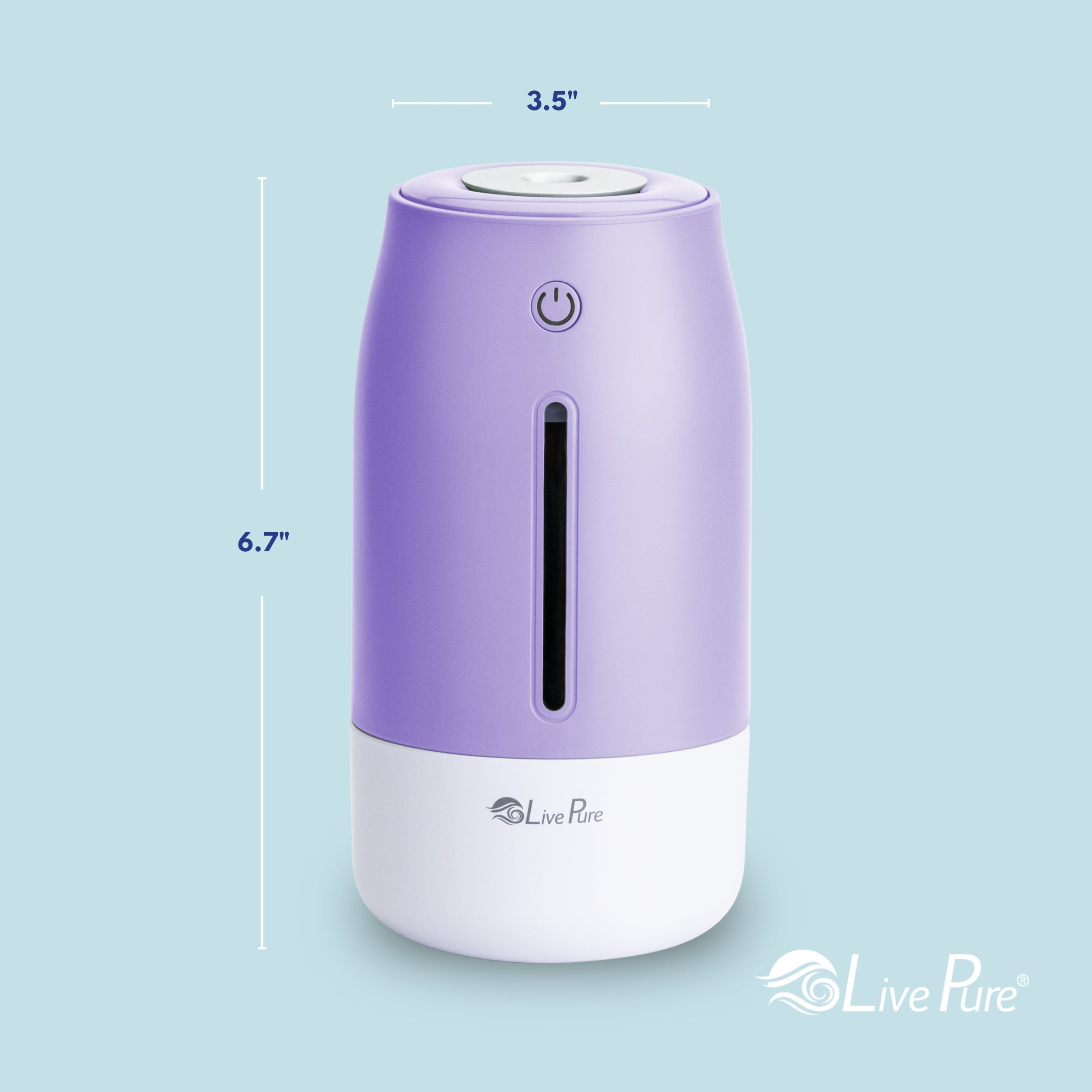 LivePure LP250 Aqua Glo Portable Cool Mist Humidifier. Lavender