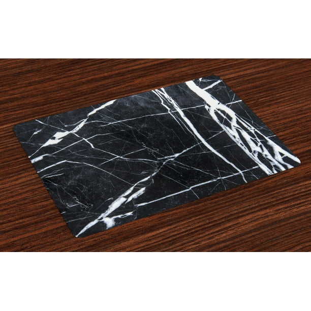 Marble Placemats Set of 4 Grunge Natural Gemstone Nostalgic Marbling