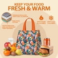thumbnail image 5 of Pioneer Flower Floral Print Pattern Insulated Lunch Bag for Women & Adults,Large Portable Soft Cooler Lunch Bag,Thermal Food Storage Tote with Pearl Cotton,8.66L,8.75x5.75x9.5 Inch, 5 of 6