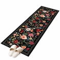 thumbnail image 6 of Watercolor Flowers Kitchen Runner Rug 2x6 Washable Runners for Hallway Non Slip Farmhouse Floral Vintage Black Large Area Rug Indoor Floor Carpet for Bathroom Laundry Entryway Bedroom Living Room, 6 of 8