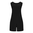 thumbnail image 5 of Feancey Plus Size Romper Shorts for Women Sleeveless Loose Short Jumpsuits Business Casual Summer Rompers with Pockets Black XXL, 5 of 7