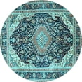 thumbnail image 1 of Ahgly Company Indoor Round Persian Light Blue Traditional Area Rugs, 7' Round, 1 of 4
