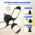 thumbnail image 5 of LED Garage Light Bulb, 8000LM with 3+1 Deformable Panels, 6500K Screw in Ceiling Lights, 5 of 7