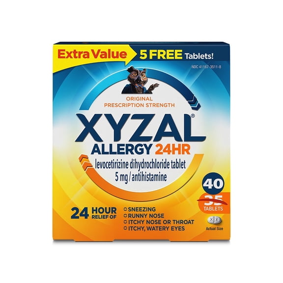 Xyzal Allergy Relief 5mg Tablet 40 Count Carton