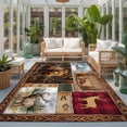 thumbnail image 3 of Forest Wild Animals Area Rugs 4x6ft Farmhouse Bear Wolf Deer Footprints Red Plaid Floor Rug&nbsp;Non Slip Low Pile Ultra Soft Throw Carpet for Entryway Indoor Entrance Kitchen Bathroom, 3 of 9