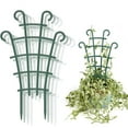 thumbnail image 2 of Stackable Plant Trellis for Climbing Plants - Mini Garden Trellis for Potted Plants, Peas & Indoor Flowers | Durable Plastic Support Frame in Dark Green | Easy DIY Installation, 2 of 6