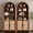 2pcs 71" walnut, variant on LEFHDA 71" Tall Bookshelf, Arched Bookcase with Doors, Mid-Century Modern 6-Tier Bookshelf with Storage, Rattan Open Display Storage Shelf Bookshelf for Living Room Bedroom & Classroom(Black)