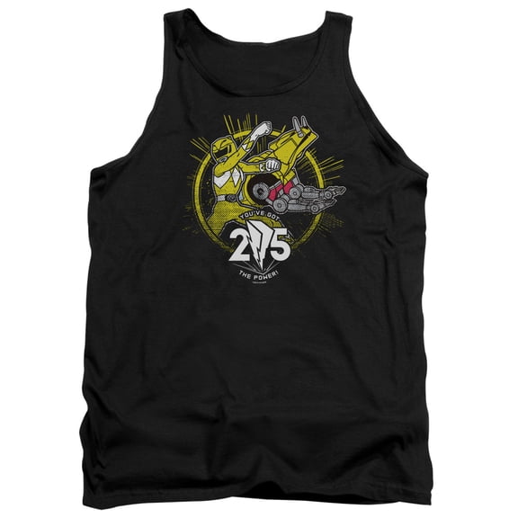 Power Rangers Yellow 25 Adult Tank Top Black