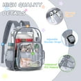 thumbnail image 6 of Sanmadrola Clear Backpack for School Backpack Heavy Duty PVC Transparent Bookbag Stadium Approved See Through Backpack 17'' Gray, 6 of 8