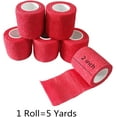 thumbnail image 2 of 6 Pack 2" x 5 Yards Self Adhesive Bandage Wrap Breathable Cohesive Vet Wrap for Pets, Elastic Self-Adherent Tape for Sports, Wrist, Ankle ( Red), 2 of 5