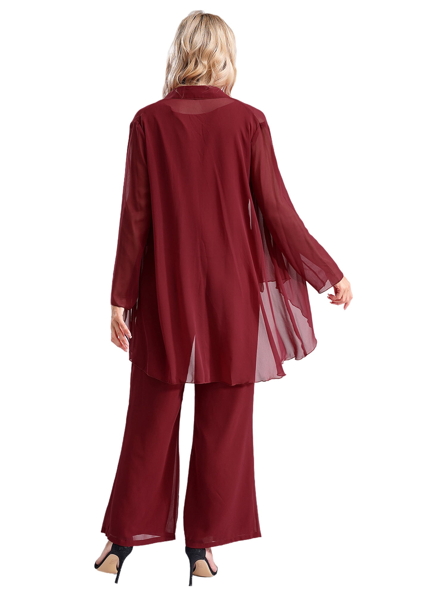 inhzoy Women's Lace-Chiffon 3-Piece Mother of The Bride