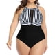 thumbnail image 2 of Traje de baño de talla grande para mujer, traje de baño de una pieza con control de barriga, traje de baño de cuello alto, traje de baño fruncido Namotu CZYD-SY78-9, 2 of 6