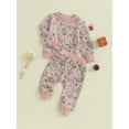 thumbnail image 2 of Newborn Pants Set Baby Girls Christmas Santa Claus Print Sweatshirt and Elastic Waist Pants Toddler Pants Suits, 2 of 7