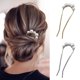 thumbnail image 2 of Horquilla francesa elegante con perlas de imitación, antideslizante, para moño largo y grueso, horquilla de metal en forma de U, accesorios para el cabello para mujeres y niñas., 2 of 7