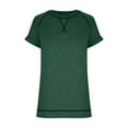 thumbnail image 4 of Summer Savings gakvbuo Summer Top For Women Tops Dressy Casual 2024 Women's Solid Color Short Sleeve Casual Round Neck Side Split Fashion T Shirt Short Sleeve Round Neck Top, 4 of 6