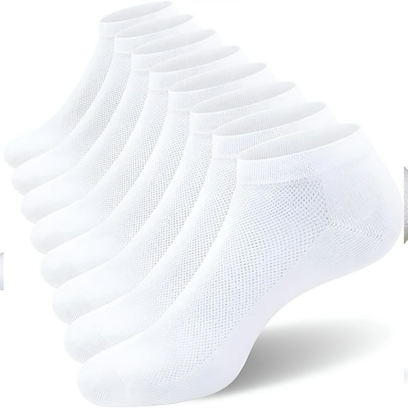 TELOLY 8 Pack Mens Ankle Socks Low Cut Comfort Casual Socks Size 10-13/13-15
