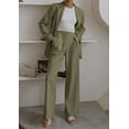 thumbnail image 3 of PRETTYGARDEN Women's Fall Two Piece Outfits Dressy Blazer Jacket and Wide Leg Pants Pockets Business Casual Office Suit Sets, 3 of 8