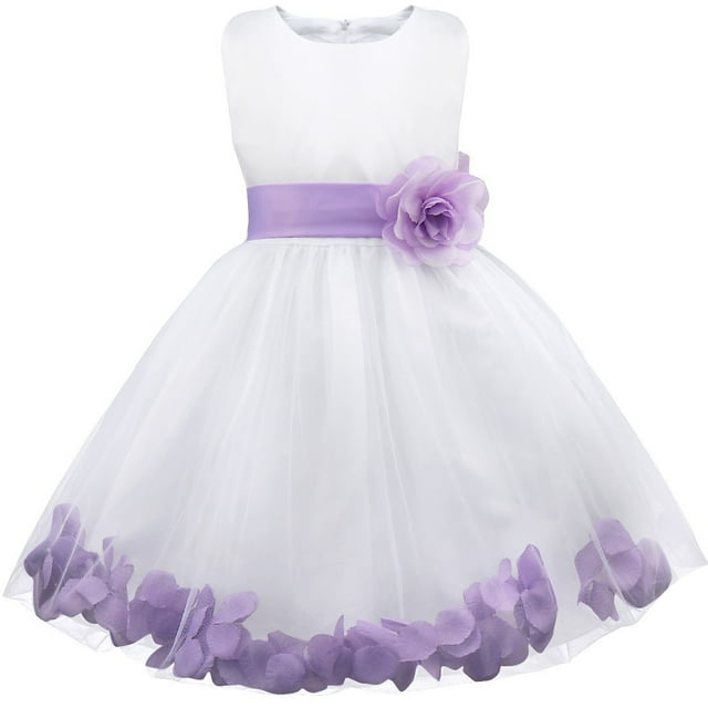 TiaoBug Sequined Lace Bodice Shining Crystal Waist Flower Party Summer Evening Prom Pageant Dress Lavender 14