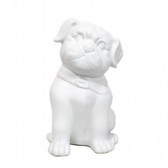Simple Designs Porcelain Puppy Dog Table Lamp&#44; White