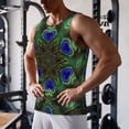 thumbnail image 5 of Balery Peacock Feathers Pattern Men's Workout Tank Top Gym Muscle Tee Fitness Bodybuilding Sleeveless T Shirt Quick Dry Fit Muscle Tank Top Slim-Fit Tank-Medium, 5 of 7