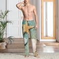 thumbnail image 2 of Kdxio Starfish And Seashell Pattern Men's Pajama Pants, Elastic Waist with Drawstring and Pockets, Comfortable Loungewear-Large, 2 of 6