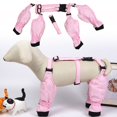 thumbnail image 4 of Dog Full Leg Protectors with Suspenders, Warm Fleece Lined Dog Boots & Leg Guards with Anti-Slip Soles, for Outdoor Walking in Rainy Snowy Days, Grey, 4 of 8