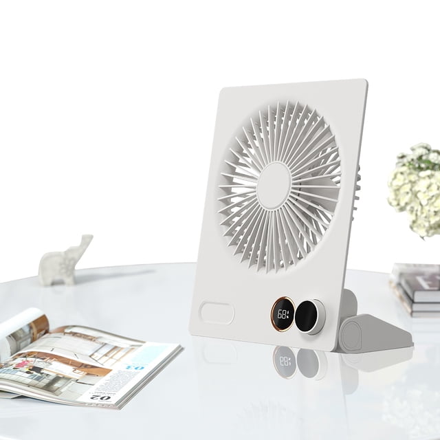 Ventilador Plano Portátil Escritorio Potente Viento Mini Mesa Circulador Aire Recargable Por USB Con Sincronización Remota Y Ajuste La Velocidad Del Interior Exterior para Oficina