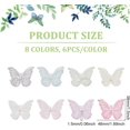 thumbnail image 2 of 48 parches de encaje de mariposa de 8 colores - Parches de organza de mariposa 3D de doble capa con perla de imitación para decoración de fiestas y bodas, 2 of 5
