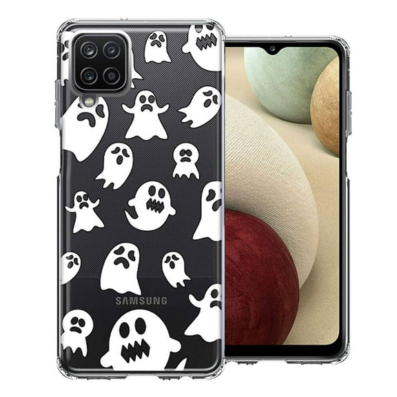 MUNDAZE For Samsung Galaxy A12 Halloween Spooky Ghost Design Double Layer Phone Case Cover