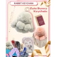 thumbnail image 5 of Bunny Keychain Keychain with Tin, Handmade Soft Bunny PomPom Charms for Easter Birthday Gift, 5 of 6