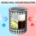 thumbnail image 2 of 12oz Coffee Tumblers Black White Gingham Checkered Pattern Stainless Steel Vacuum Insulated Travel Tumbler Coffee Cups Mug with Lid and Straw with Cleaning Brush for Cold & Hot Drinks, 2 of 5