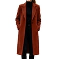 thumbnail image 2 of Karymi Casual Solid Long Wool Blend Jackets for Women, Notched Lapel Collar, Long Sleeve, Single‑Breasted One Button Closure, Side Pockets, Elegant Long Fall Winter Outerwear, 2 of 9