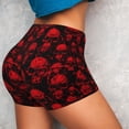 thumbnail image 4 of Fotbe Red Skulls Seamless Shorts, Womens Workout Shorts High Waist Stretch Booty Short for Gym/Yoga/Running/Biking-XX-Large, 4 of 9