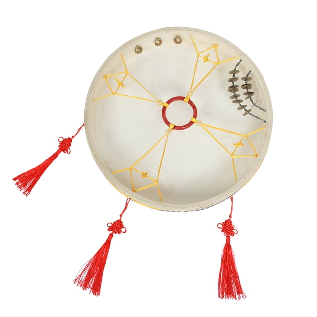 Graflsoa 40cm Handcrafted Shaman Drum with Goat Skin, Wooden Frame, Drum Bag, and Whip, 15.7 Inch Traditional Ritual Instrument