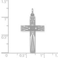 thumbnail image 2 of 925 Sterling Silver Solid Polished Laser Etched Laser Designed Religious Faith Cross Pendant Necklace 31x16mm Wide Penda, 2 of 2