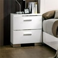 thumbnail image 2 of Bowery Hill 2-Drawer Modern Wood Nightstand with USB Outlet in White, 2 of 5