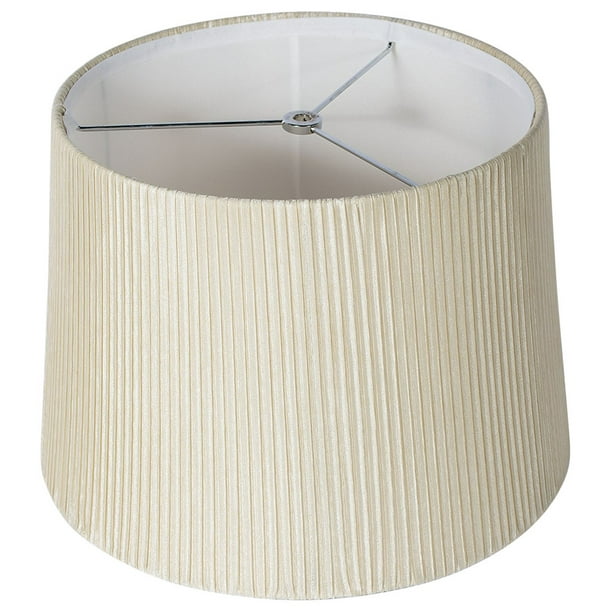 Urbanest Faux Silk Box Pleated Drum Lamp Shade 10x12x8 5 Cream Com Urbanest Faux Silk Box Pleated Drum, Silk Drum Lamp Shade