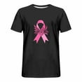 thumbnail image 3 of T-shirts for Men Breast Cancer Awareness Short Sleeve Blouses Print Round Neck Casual Shirts Black XXXXXL Mens Tops, 3 of 4
