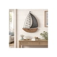thumbnail image 2 of Sagebrook Home Nautical Metal Wall Art - Sailboat Design - Iron & Wood - Coastal Decor for Home, Office, Bedroom, Living Room - 19" Brown, 2 of 11