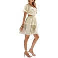 thumbnail image 6 of Biekopu Women A-Lined Dresses, Short Sleeve V Neck Cutout Casual Party Spring Summer Dress, 6 of 7