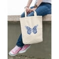 thumbnail image 2 of Smartprints Watercolor Silver Butterfly Tote Bag - Image by Shutterstock, One Size Cotton Canvas Tote Bag, 2 of 4